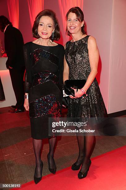 Ann-Katrin Bauknecht and Sonja Bauknecht attend the Ein Herz Fuer Kinder Gala 2015 reception at Tempelhof Airport on December 5, 2015 in Berlin,...