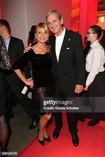 Uschi Glas and her husband Dieter Hermann attend the Ein Herz Fuer Kinder Gala 2015 reception at Tempelhof Airport on December 5, 2015 in Berlin,...