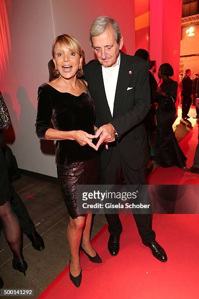 Uschi Glas and her husband Dieter Hermann attend the Ein Herz Fuer Kinder Gala 2015 reception at Tempelhof Airport on December 5, 2015 in Berlin,...