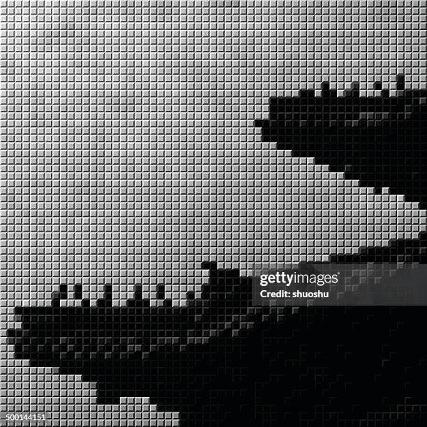 vector of mosaic chinese classical building pattern background - roof shingles texture stock illustrations