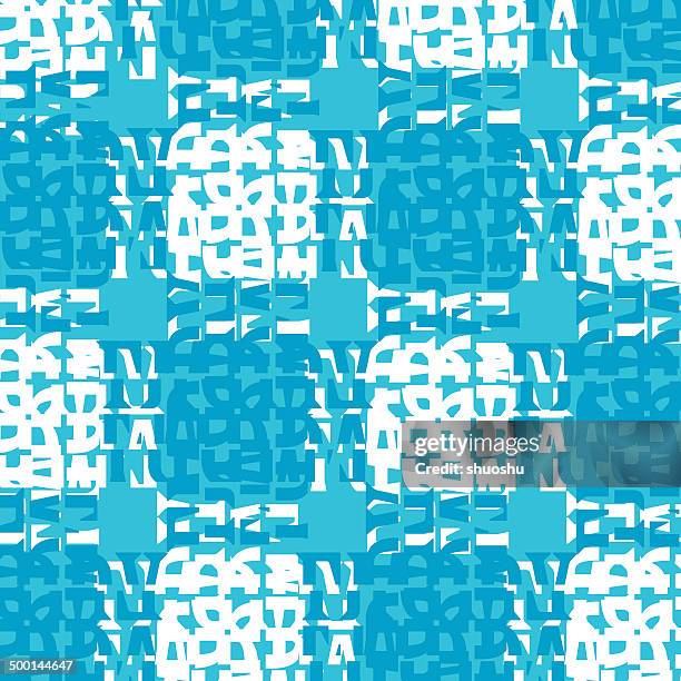 abstract blue shape texture background - patchwork quilt stock illustrations