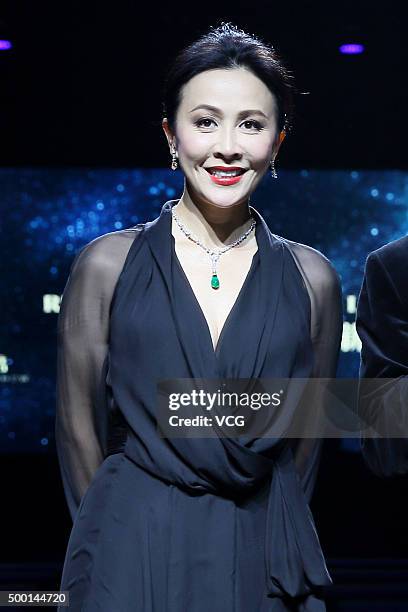 Actress Carina Lau attends a commercial event on December 5, 2015 in Shanghai, China.