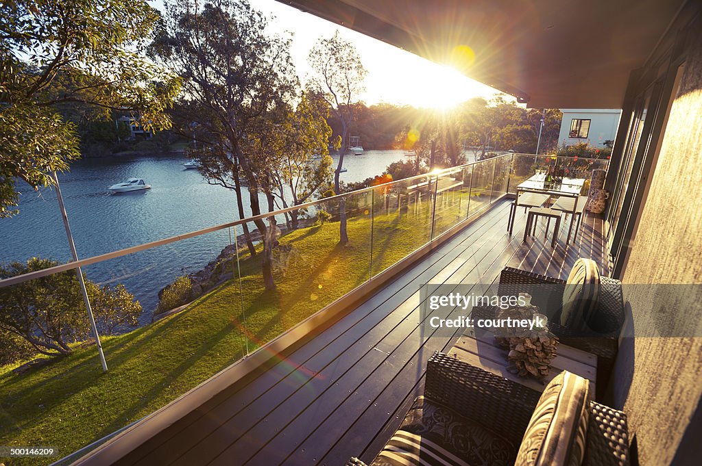 Waterfront house balcony