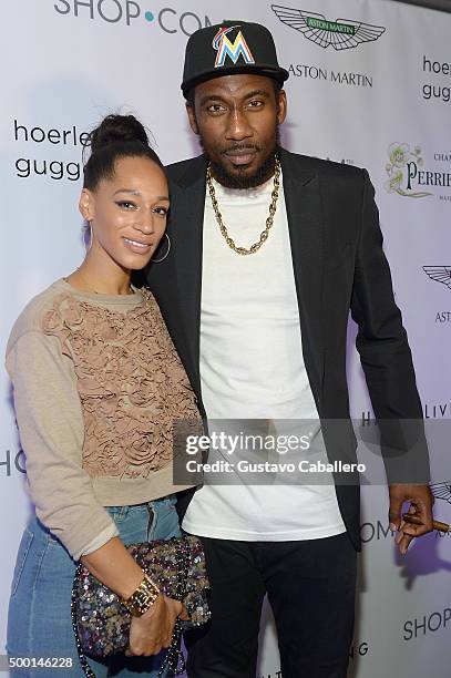 Alexis Stoudemire and Amare Stodemire attend SHOP.com celebration of art with Phillipe Hoerle-Guggenheim presenting RETNA, hosted by JR & Loren...