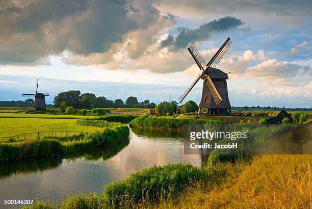 dutch molino de viento - netherlands fotografías e imágenes de stock
