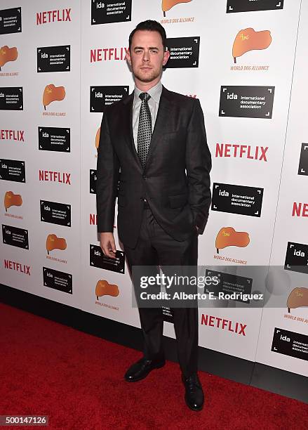 Actor Colin Hanks attends the 2015 IDA Documentary Awards at Paramount Studios on December 5, 2015 in Hollywood, California.