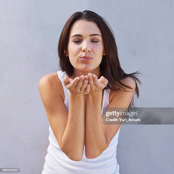 spreading the love - blowing a kiss stock pictures, royalty-free photos & images