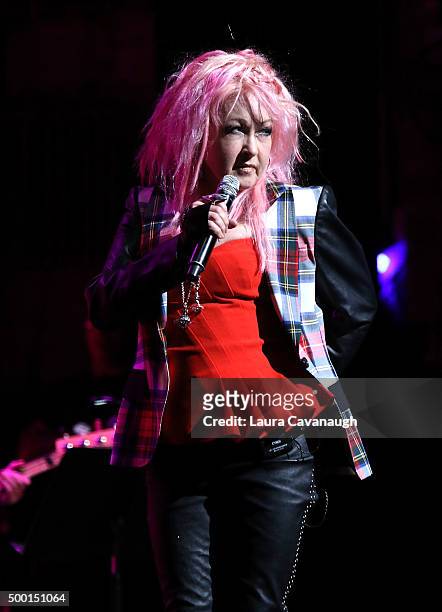 Cyndi Lauper performs at the 5th Annual "Cyndi Lauper And Friends: Home For The Holidays" Benefit Concert at The Beacon Theatre on December 5, 2015...