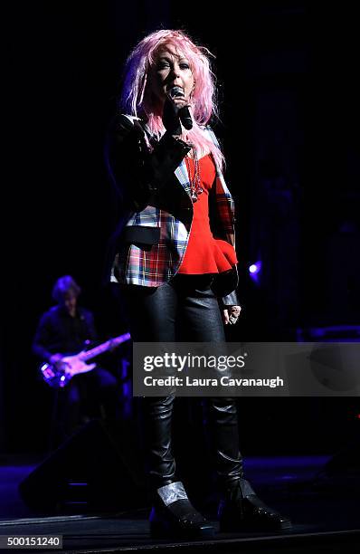 Cyndi Lauper performs at the 5th Annual "Cyndi Lauper And Friends: Home For The Holidays" Benefit Concert at The Beacon Theatre on December 5, 2015...