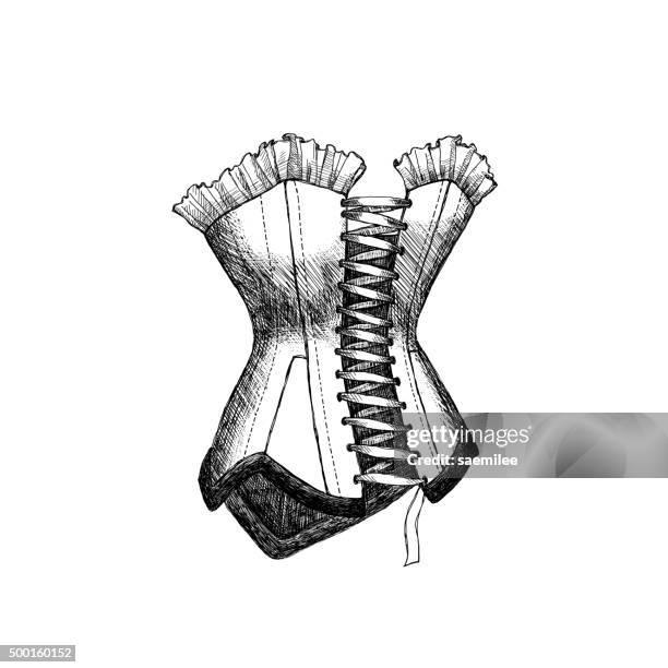 skizze korsett - corset stock-grafiken, -clipart, -cartoons und -symbole