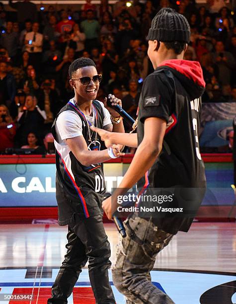 Silento performs at halftime at a basketball game between the Orlando Magic and Los Angeles Clippers at Staples Center on December 5, 2015 in Los...