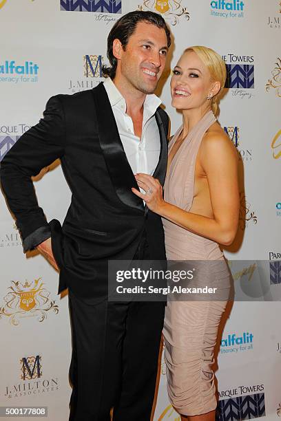 Maks Chmerkovskiy and Peta Murgatroyd attend SWAY Alfalit Gala at Gary Nader Art centre on December 5, 2015 in Miami, Florida.