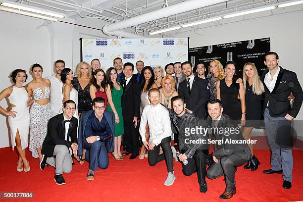 Dance Trilogy dance group attend SWAY Alfalit Gala at Gary Nader Art centre on December 5, 2015 in Miami, Florida.