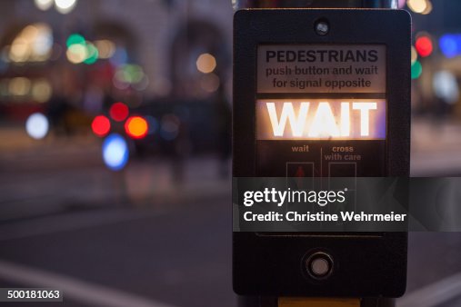 Wait Button Pedestrian Wait Button And Light At Traffic Lights High-Res Stock Photo ...