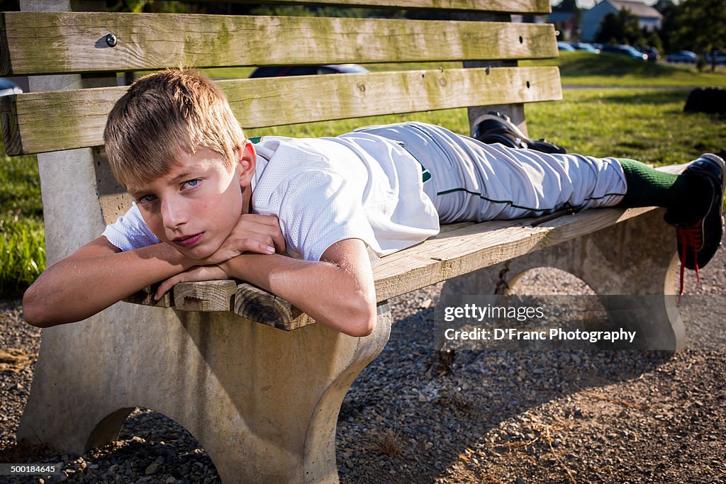 Boy on a bench