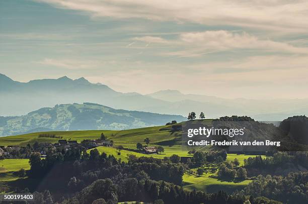 rural switzerland in summer - zug stock pictures, royalty-free photos & images