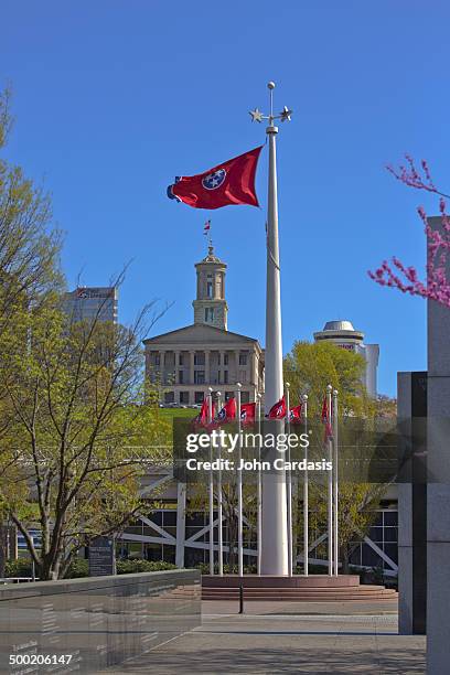 bicentennial mall state park, nashville, tn - flag of tennessee stock pictures, royalty-free photos & images