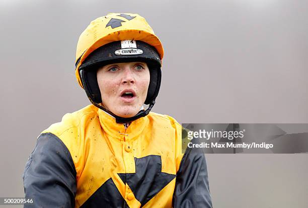 Victoria Pendleton pulls up her horse 'According to Sarah' two fences from the finish in the Ladies Open during the Barbury Castle Point to Point at...