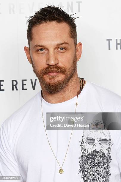 Tom Hardy attends a BAFTA screening of 'The Revenant' at Empire Leicester Square on December 6, 2015 in London, England.