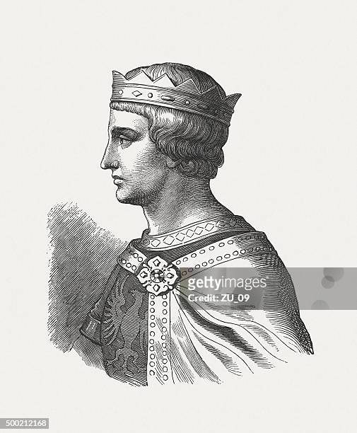 frederick ii, holy roman emperor, published in 1876 - holy roman emperor stock illustrations