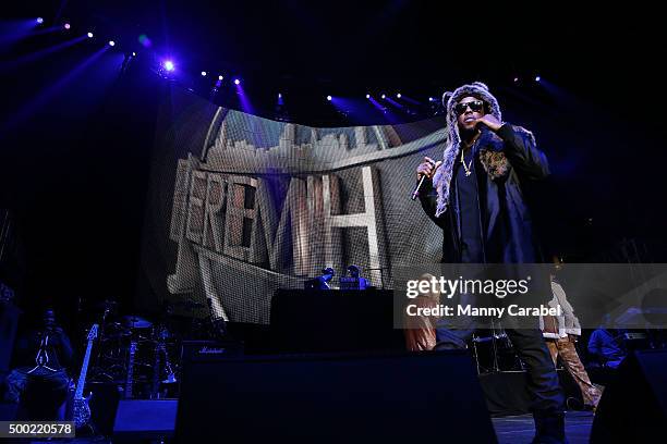 Jeremih performs at The Conglomerate and Hot 97 Present "Busta Rhymes and Friends: Hot For The Holiday" concert at Prudential Center on December 5,...
