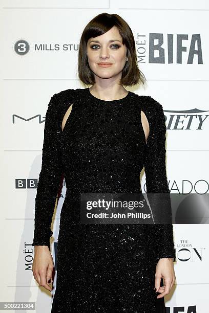 Marion Cotillard arrives at The Moet British Independent Film Awards 2015 at Old Billingsgate Market on December 6, 2015 in London, England.