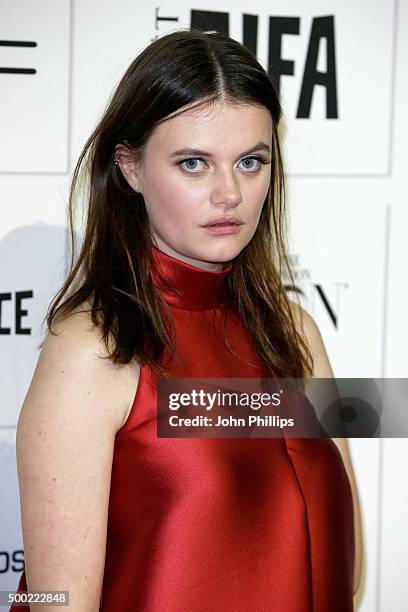 Abigail Hardingham arrives at The Moet British Independent Film Awards 2015 at Old Billingsgate Market on December 6, 2015 in London, England.