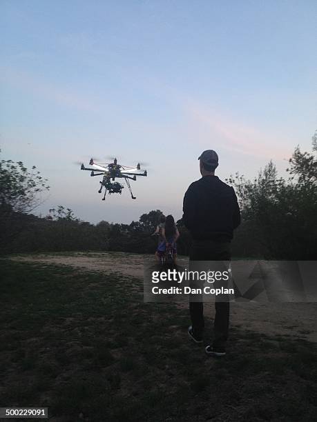 Video production at sunset with an octocopter