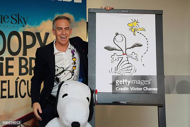 Film director Steve Martino attends a press conference to promote the new film "The Peanuts Movie" at Four Seasons Hotel on December 6, 2015 in...