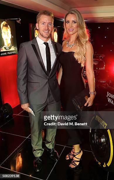 Sam Bird and Holly Christie attend the Autosport Awards drinks reception at The Grosvenor House Hotel on December 6, 2015 in London, England.
