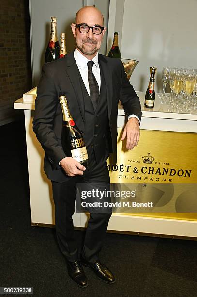 Presenter Stanley Tucci poses at the Moet British Independent Film Awards 2015 at Old Billingsgate Market on December 6, 2015 in London, England.