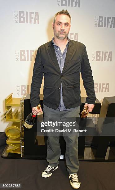 Alex Garland, winner of the Best Screenplay award for "Ex-Machina", poses at the Moet British Independent Film Awards 2015 at Old Billingsgate Market...