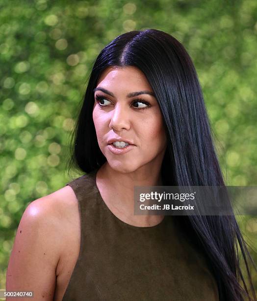 Personality Kourtney Kardashian attends the WWD And Variety inaugural stylemakers' event at Smashbox Studios on November 19, 2015 in Culver City,...