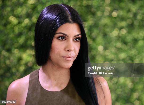 Personality Kourtney Kardashian attends the WWD And Variety inaugural stylemakers' event at Smashbox Studios on November 19, 2015 in Culver City,...