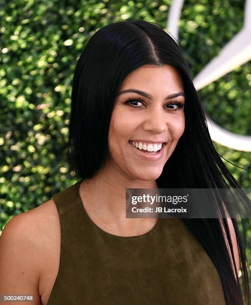 Personality Kourtney Kardashian attends the WWD And Variety inaugural stylemakers' event at Smashbox Studios on November 19, 2015 in Culver City,...