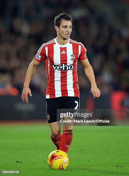 Cedric Soares of Southampton during the Capital One Cup Quarter Final between Southampton and Liverpool at St Mary's Stadium on December 2, 2015 in...