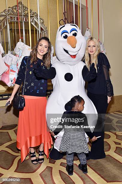 Actress Jessica Alba and designer Rachel Zoe attend the Baby2Baby Holiday Party Presented By Tiny Prints At Montage Beverly Hills on December 6, 2015...