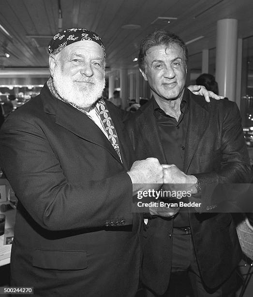 Bruce Webber and Sylvester Stallone attend the Vanity Fair And NSU Art Museum's Private Dinner Hosted By Bob Colacello And Bonnie Clearwater In Honor...