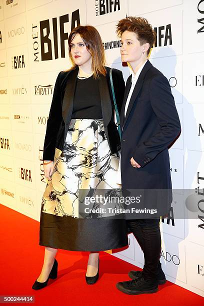 Director Chanya Button and actress Charlie Covell arrive at The Moet British Independent Film Awards 2015 at Old Billingsgate Market on December 6,...