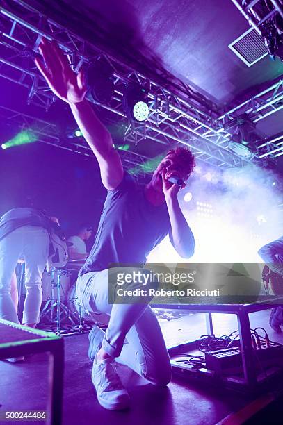 Rob Damiani of Don Broco performs on stage at The Liquid Room on December 6, 2015 in Edinburgh, Scotland.