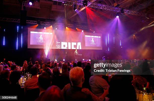 Host Richard Ayoade speaks at The Moet British Independent Film Awards 2015 at Old Billingsgate Market on December 6, 2015 in London, England.