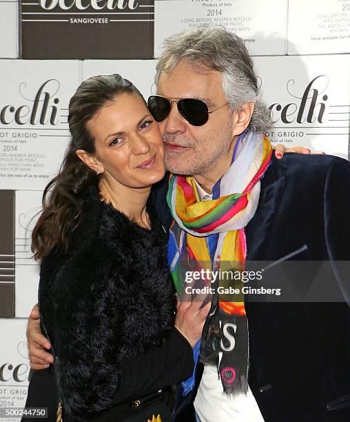 Veronica Bocelli and her husband, singer Andrea Bocelli, attend an unveiling of a life-sized statue of Andrea Bocelli at the Cleveland Clinic Lou...