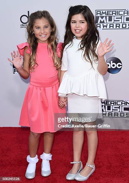 Personalities Rosie Grace and Sophia Grace arrive at the 2015 American Music Awards at Microsoft Theater on November 22, 2015 in Los Angeles,...