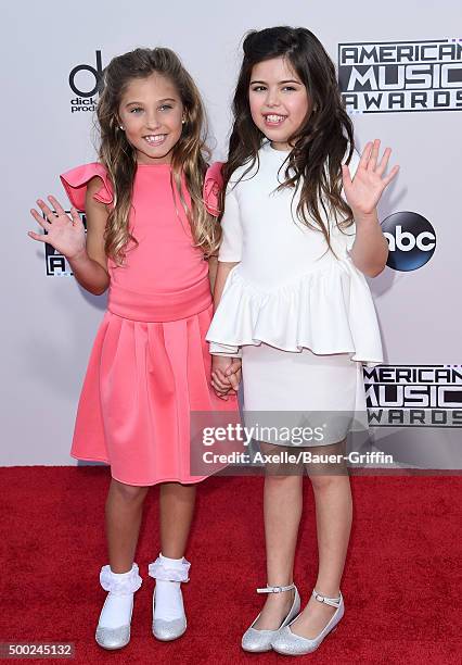 Personalities Rosie Grace and Sophia Grace arrive at the 2015 American Music Awards at Microsoft Theater on November 22, 2015 in Los Angeles,...