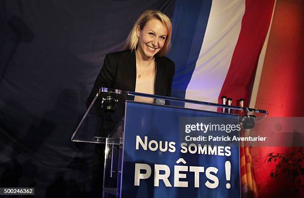 Marion Marechal Le Pen, vice-president of the French far-right Front National party and candidate for the regional elections in the...