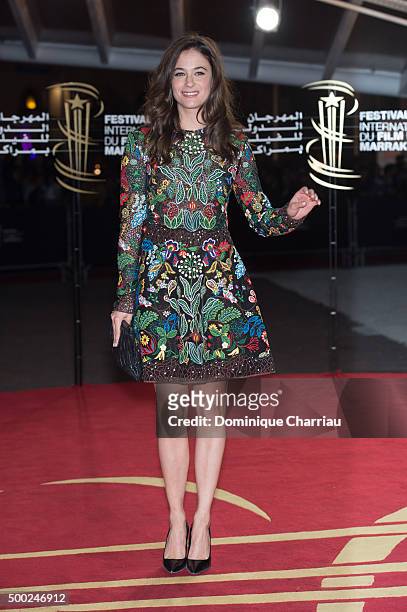 Melanie Bernier attends the tribute to Canadian cinema during the 15th Marrakech International Film Festival on December 6, 2015 in Marrakech,...