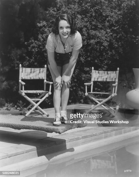 Portrait of Lupe Velez, a Mexican film actress at her home, Beverly Hills, California, early to mid 20th century.