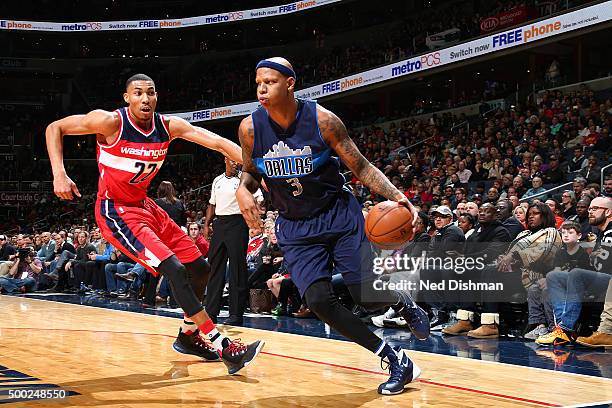 Charlie Villanueva of the Dallas Mavericks handles the ball against the Washington Wizards on December 6, 2015 at Verizon Center in Washington, DC....