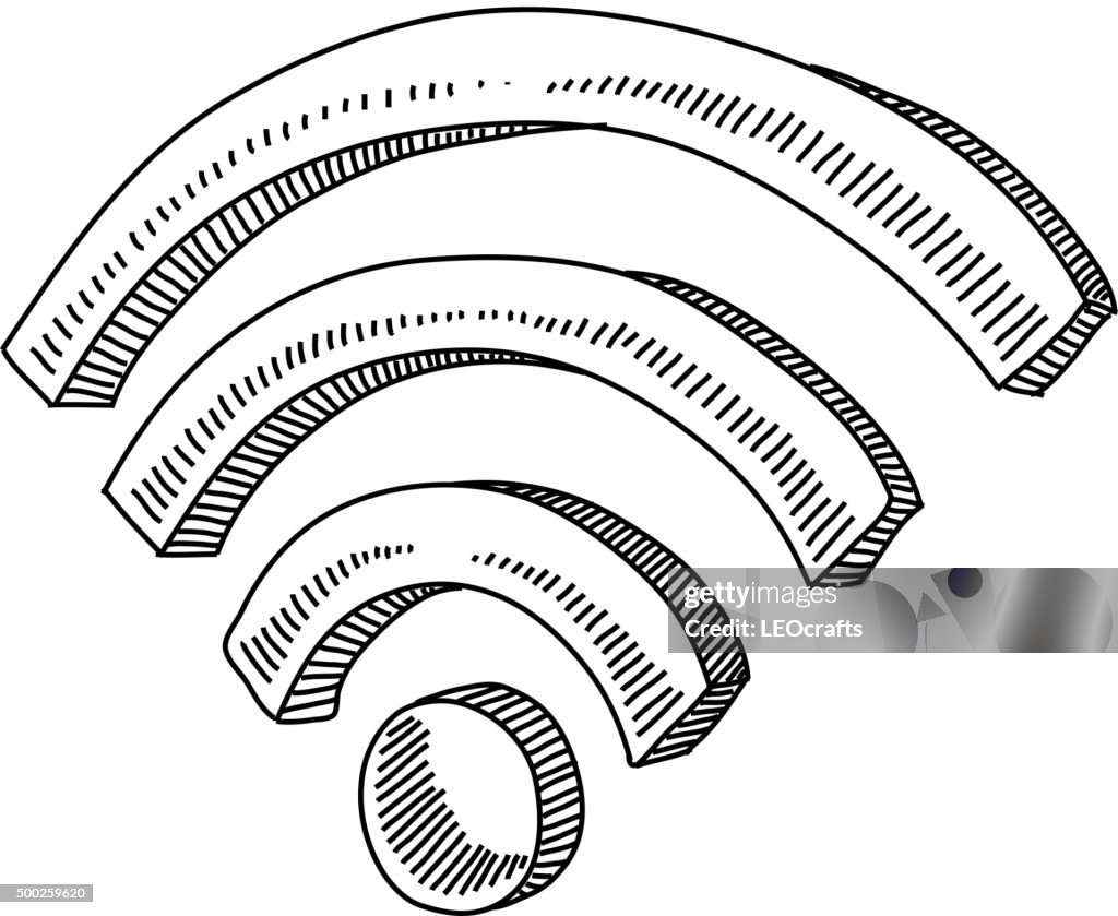 Wi Fi System.drawing Wifi Sign Drawing High-Res Vector Graphic - Getty Images