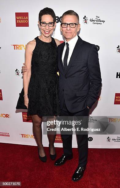 Executive Director and CEO of The Trevor Project Abbe Land and HBO president of programming Michael Lombardo attend TrevorLIVE LA 2015 at Hollywood...